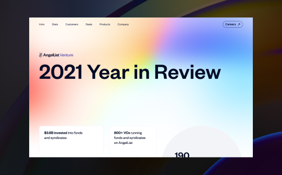 AngelList Venture — 2021 Year in Review homepage