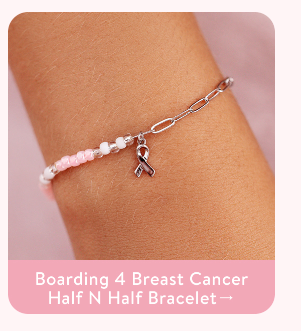 Boarding 4 Breast Cancer Half n Half Bracelet