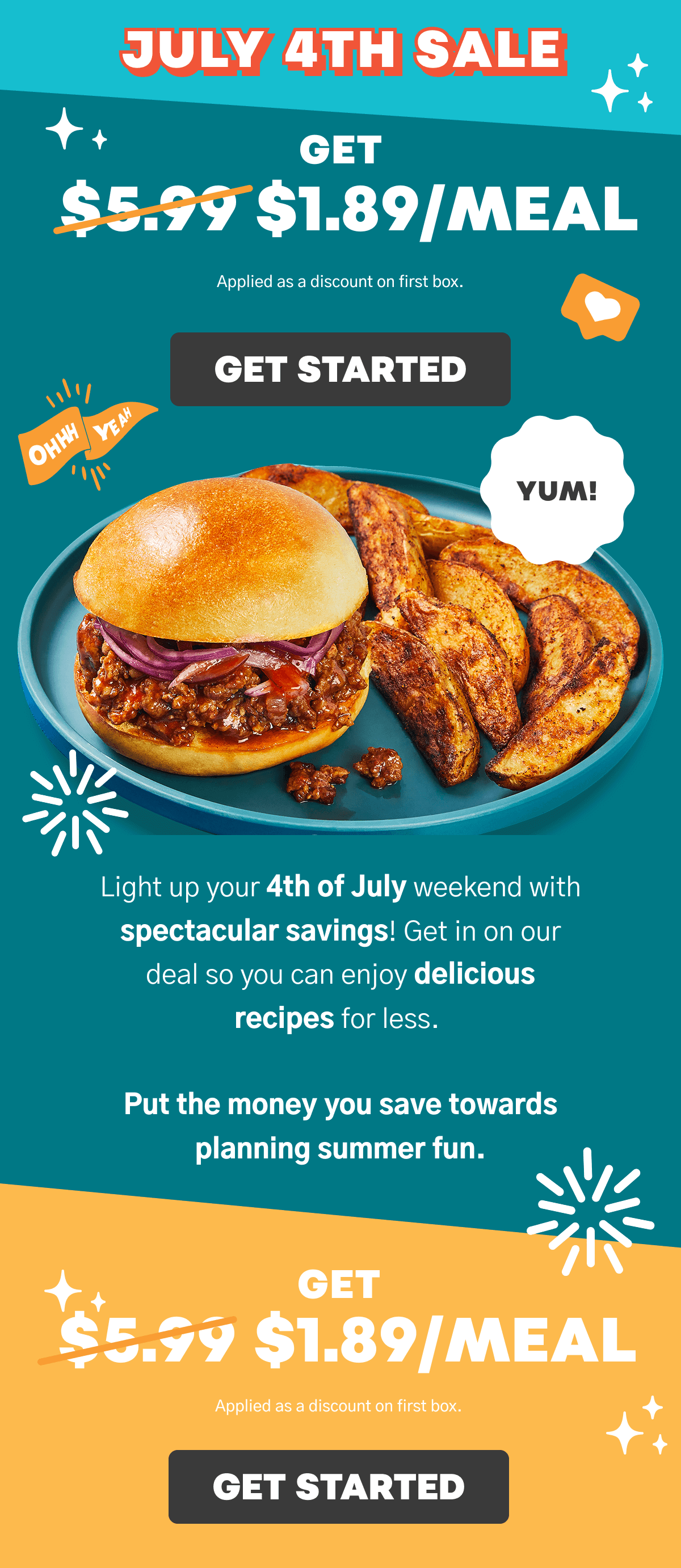SPRING FLASH SALE! Get $1.89/meal!