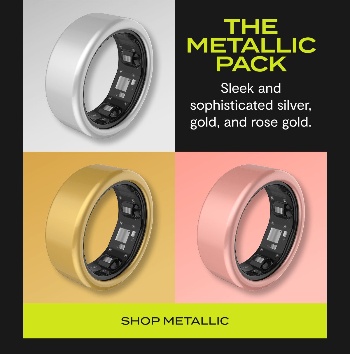 The Metallic Pack | Sleek and sophisticated silver, gold, and rose gold. | Shop Metallic