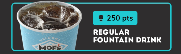250 pts, REGULAR FOUNTAIN DRINK
