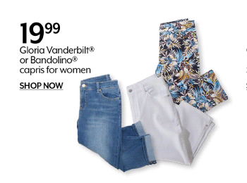 19.99 Gloria Vanderbilt® or Bandolino® capris for women